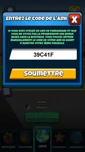 Entrer code de parrainage 39C41F